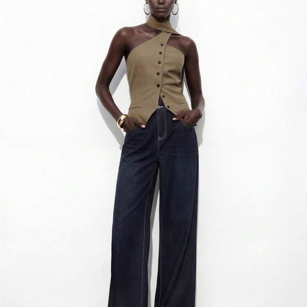 Brand New Asymmetrical One-Shoulder neck wrap vest top~ - Picture 4 of 6